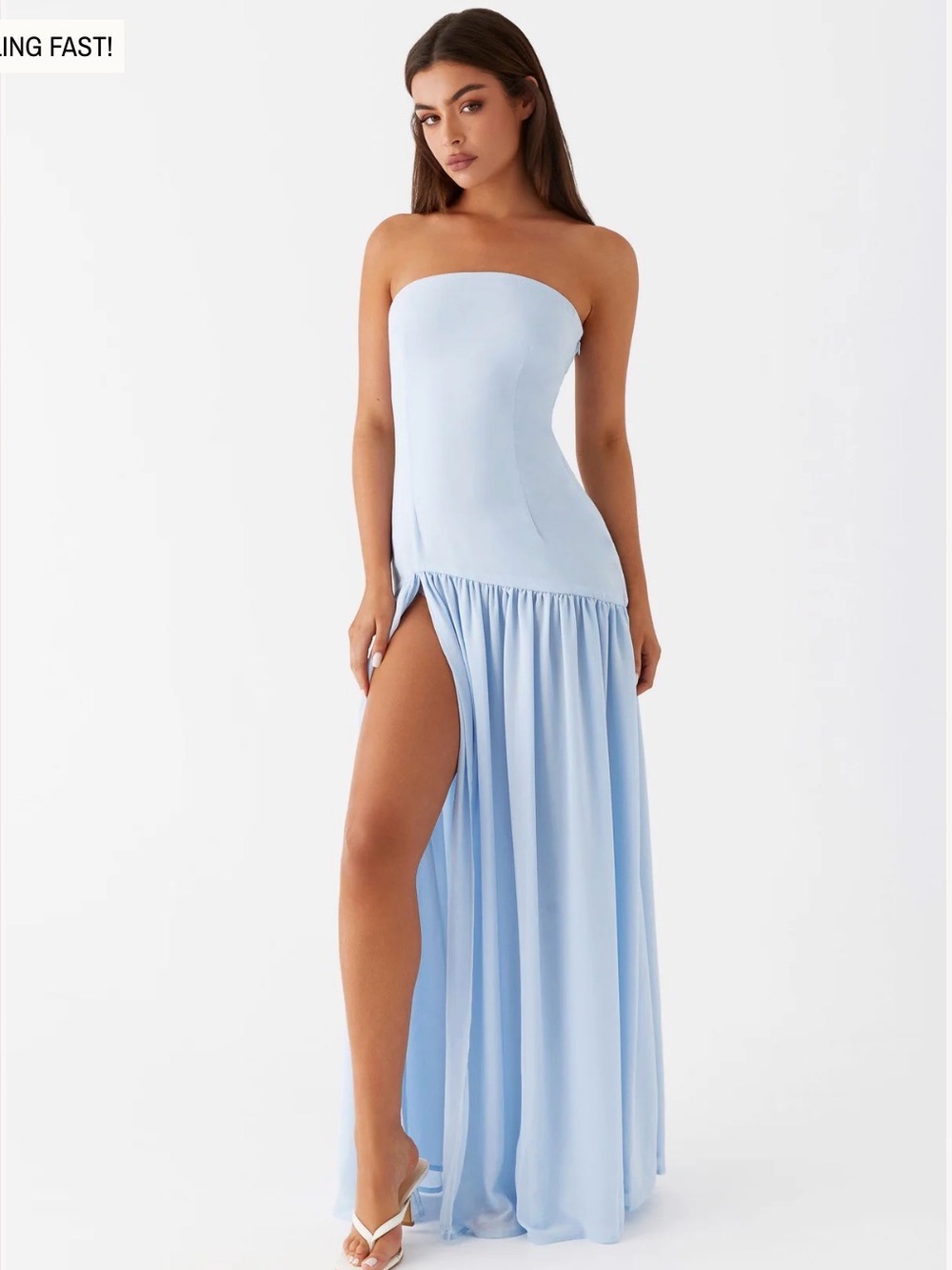 NWT PEPPERMAYO EDEN STRAPLESS MAXI DRESS IN LIGHT BLUE SIZE 4!